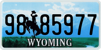 WY license plate 9885977