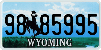WY license plate 9885995