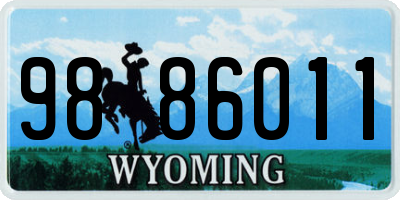 WY license plate 9886011