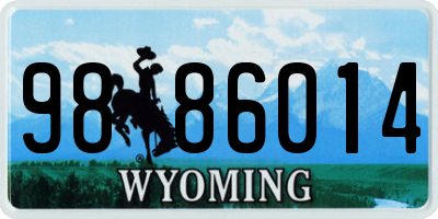 WY license plate 9886014