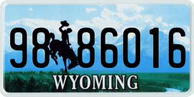 WY license plate 9886016