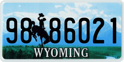 WY license plate 9886021