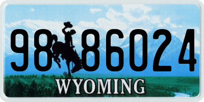 WY license plate 9886024