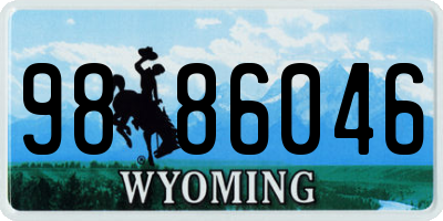 WY license plate 9886046