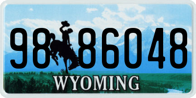 WY license plate 9886048