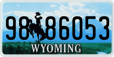 WY license plate 9886053