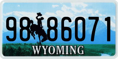WY license plate 9886071