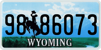 WY license plate 9886073