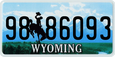 WY license plate 9886093