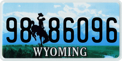 WY license plate 9886096
