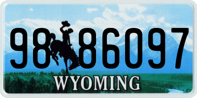 WY license plate 9886097