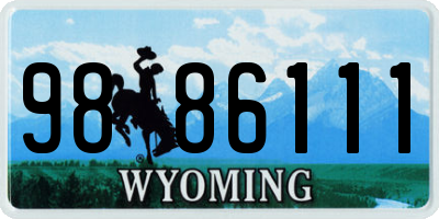 WY license plate 9886111