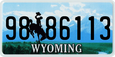 WY license plate 9886113