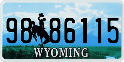 WY license plate 9886115