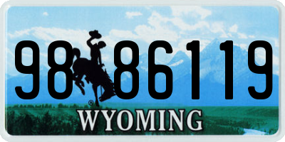 WY license plate 9886119
