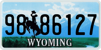 WY license plate 9886127