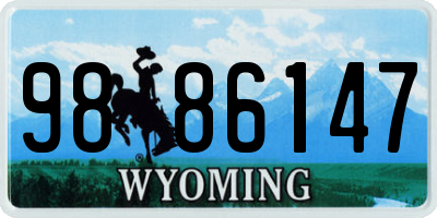 WY license plate 9886147