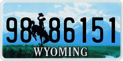 WY license plate 9886151