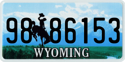WY license plate 9886153
