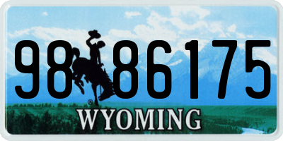 WY license plate 9886175