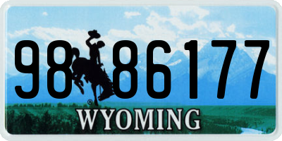 WY license plate 9886177