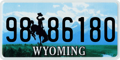 WY license plate 9886180