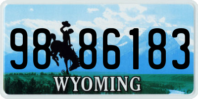 WY license plate 9886183