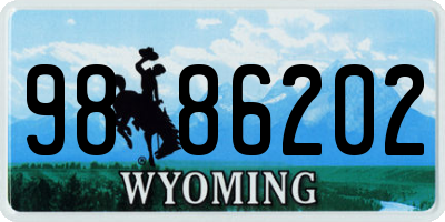 WY license plate 9886202