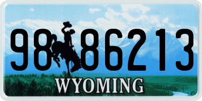 WY license plate 9886213
