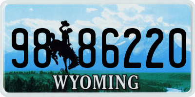 WY license plate 9886220