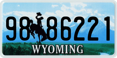 WY license plate 9886221