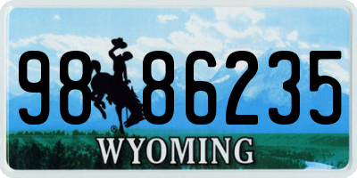 WY license plate 9886235