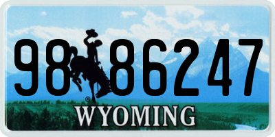 WY license plate 9886247