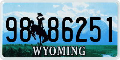 WY license plate 9886251