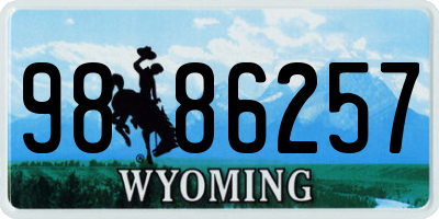 WY license plate 9886257