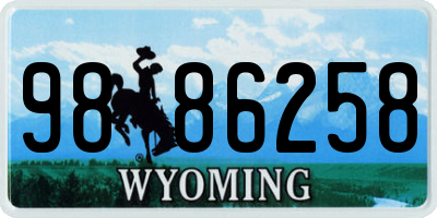 WY license plate 9886258