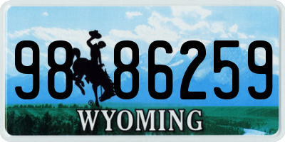 WY license plate 9886259