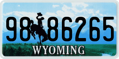 WY license plate 9886265