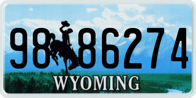 WY license plate 9886274