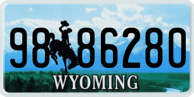 WY license plate 9886280