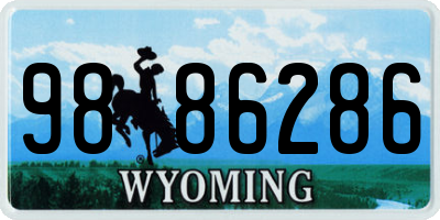 WY license plate 9886286