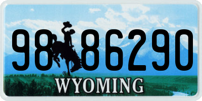 WY license plate 9886290