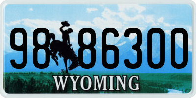 WY license plate 9886300