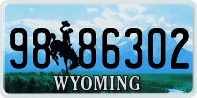 WY license plate 9886302
