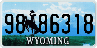 WY license plate 9886318