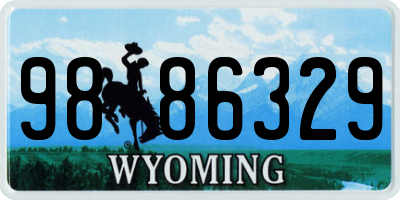WY license plate 9886329