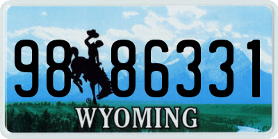 WY license plate 9886331
