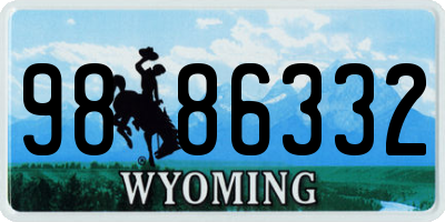 WY license plate 9886332