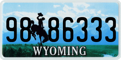 WY license plate 9886333
