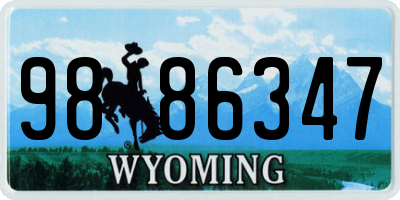 WY license plate 9886347